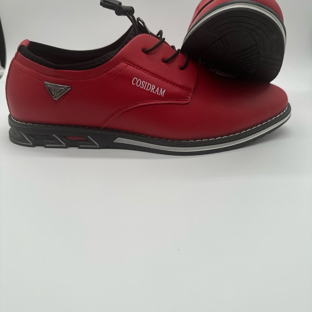 Cosidram Men’s Casual Business Slip-on Red Shoes 9